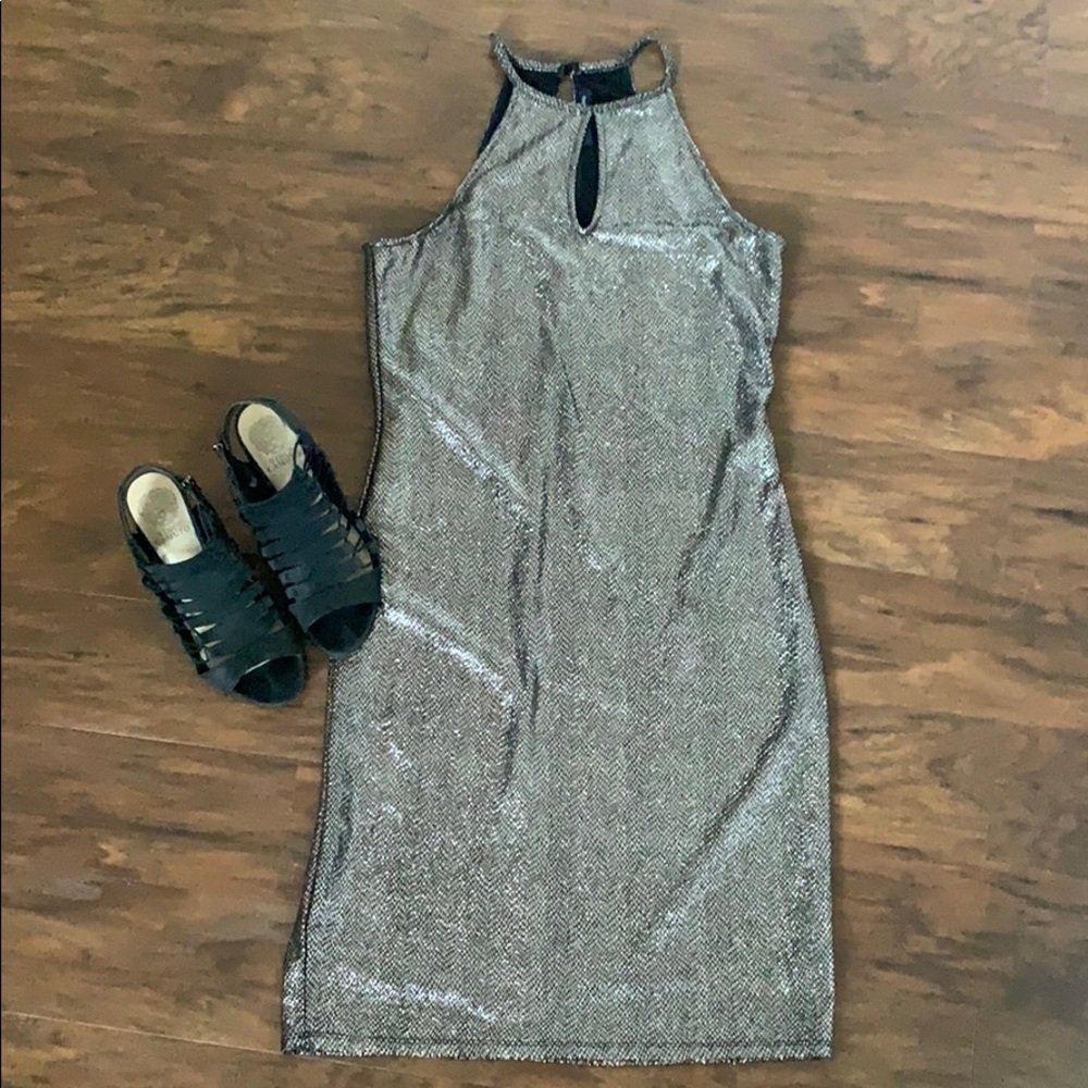 Stretchy metallic dress